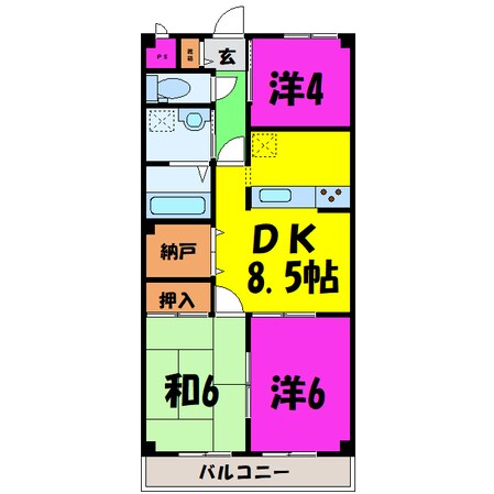 トクマルマンションの物件間取画像